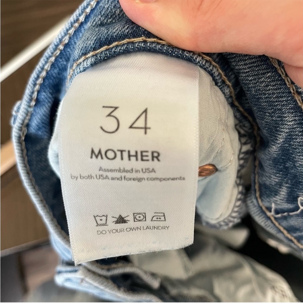 MOTHER The Lasso Heel Left in the Dust Light Wash Wide Leg Jeans, EUC, 34 - Picture 10 of 12